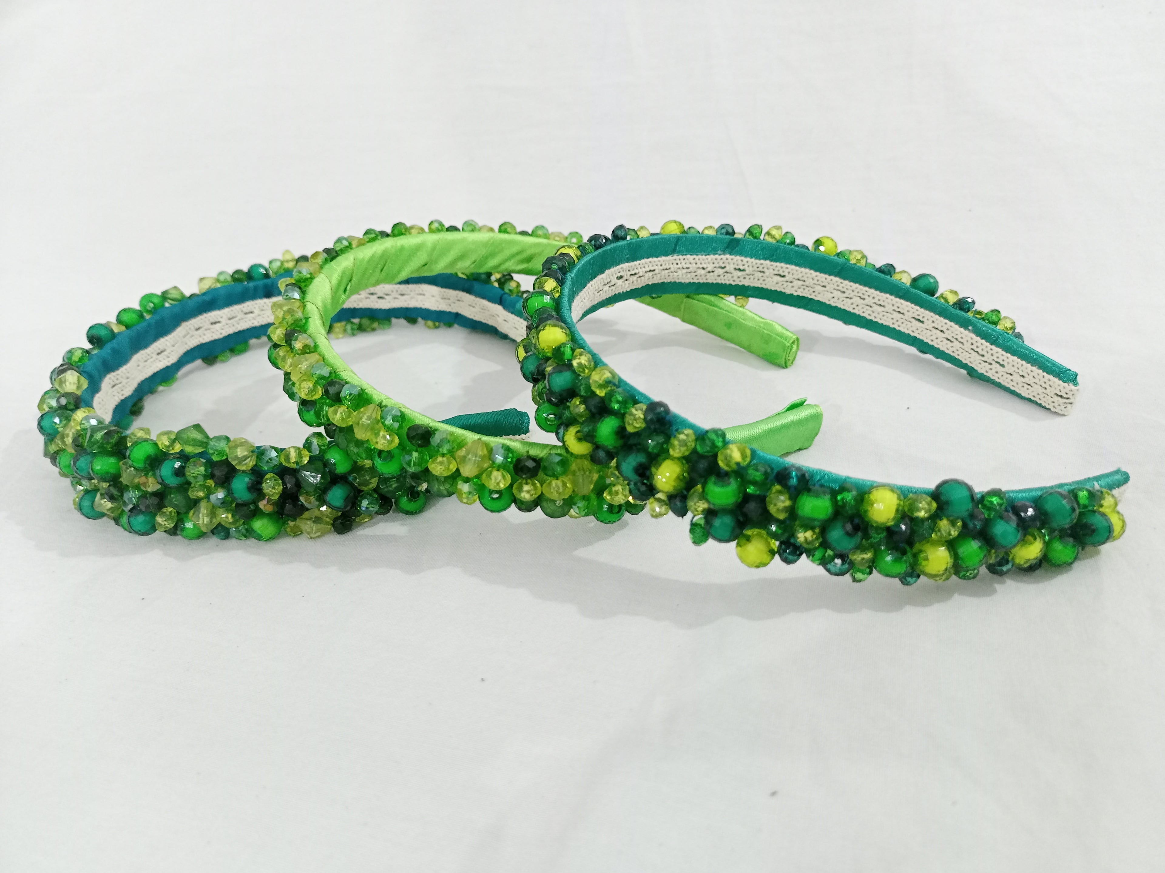 Green Crystal Beaded Handmade Headband