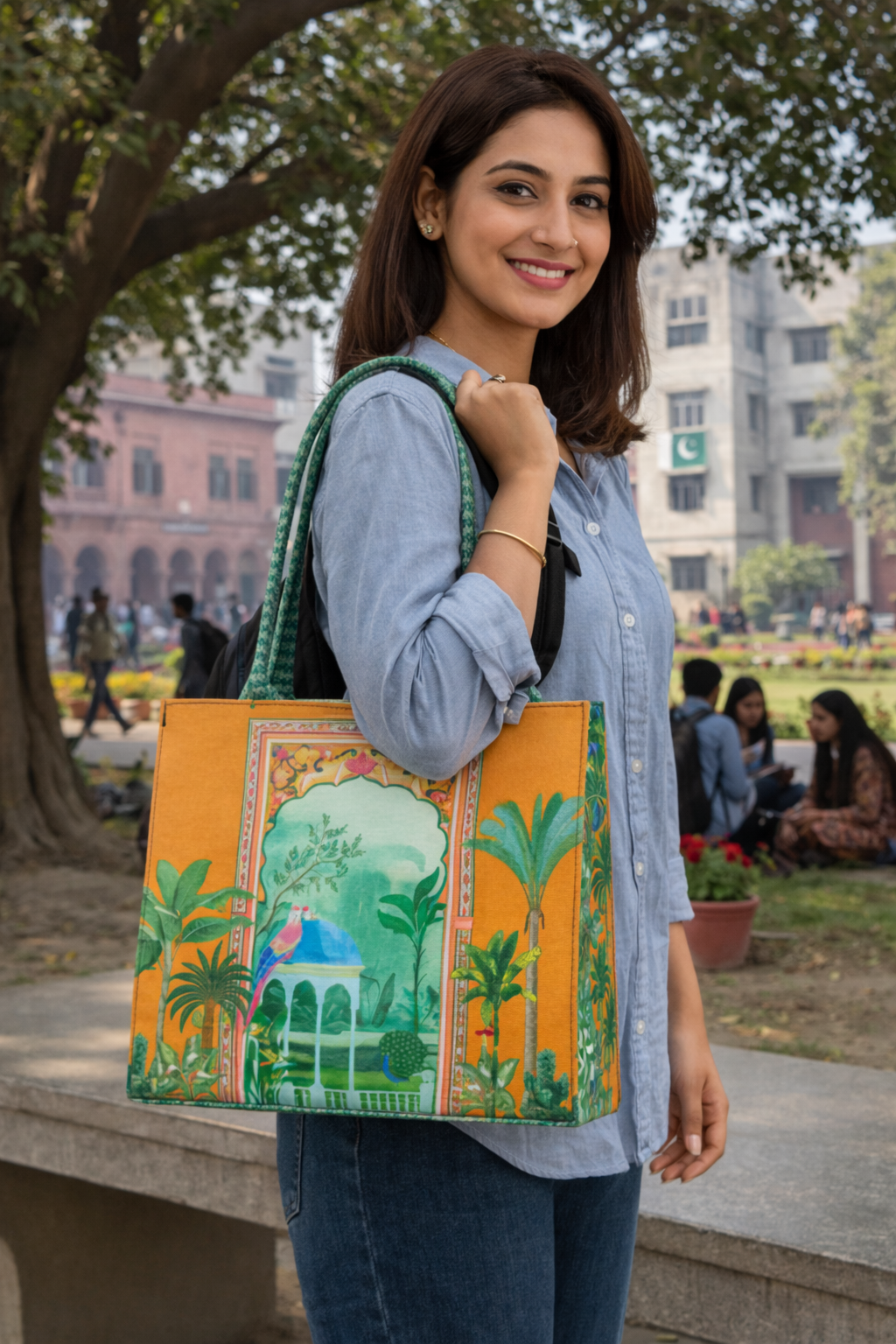 Cultural Print Tote Bag