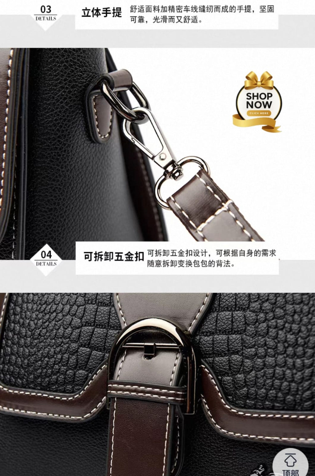 FoxJazz Black & White Crossbody Handbags