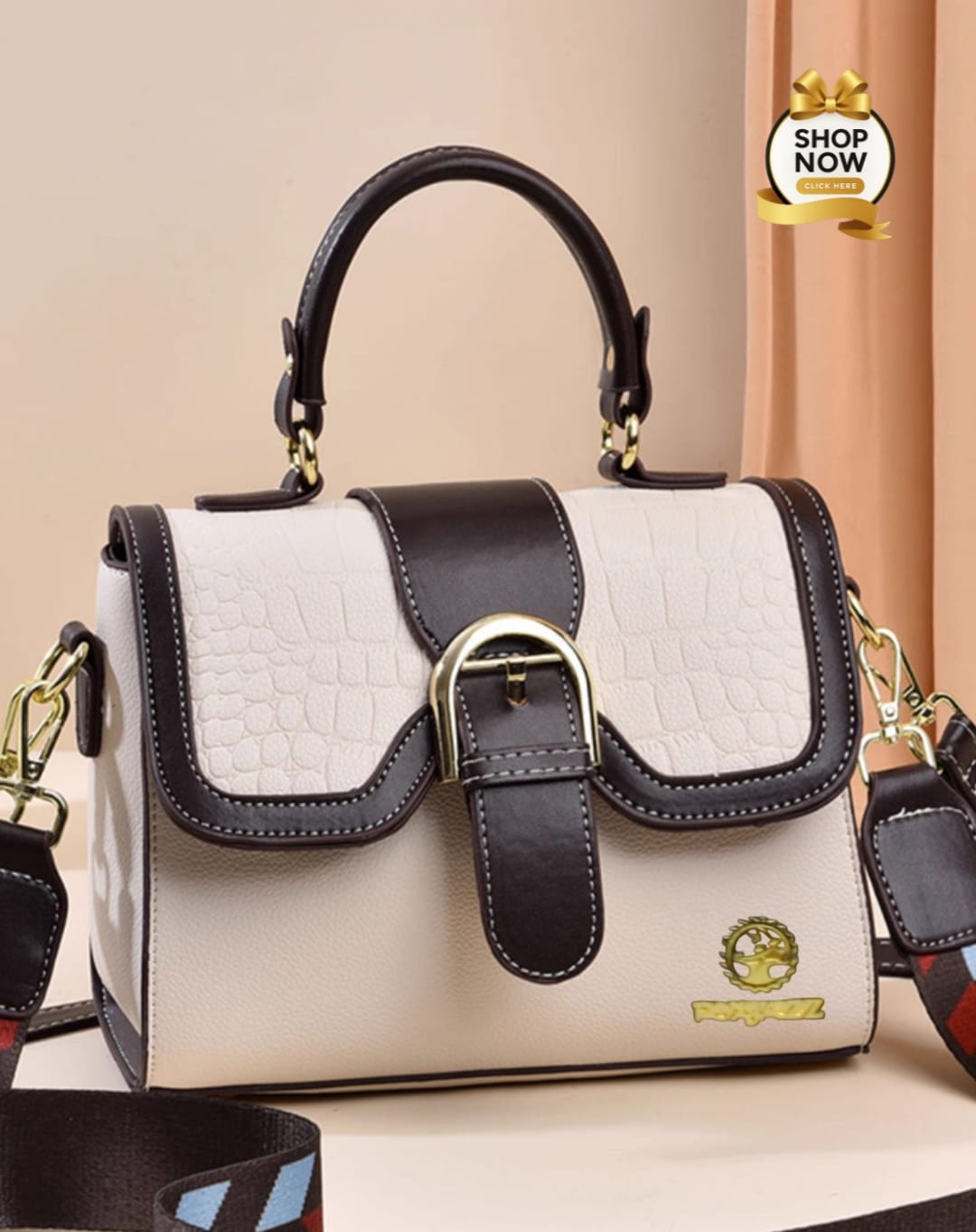 FoxJazz Black & White Crossbody Handbags