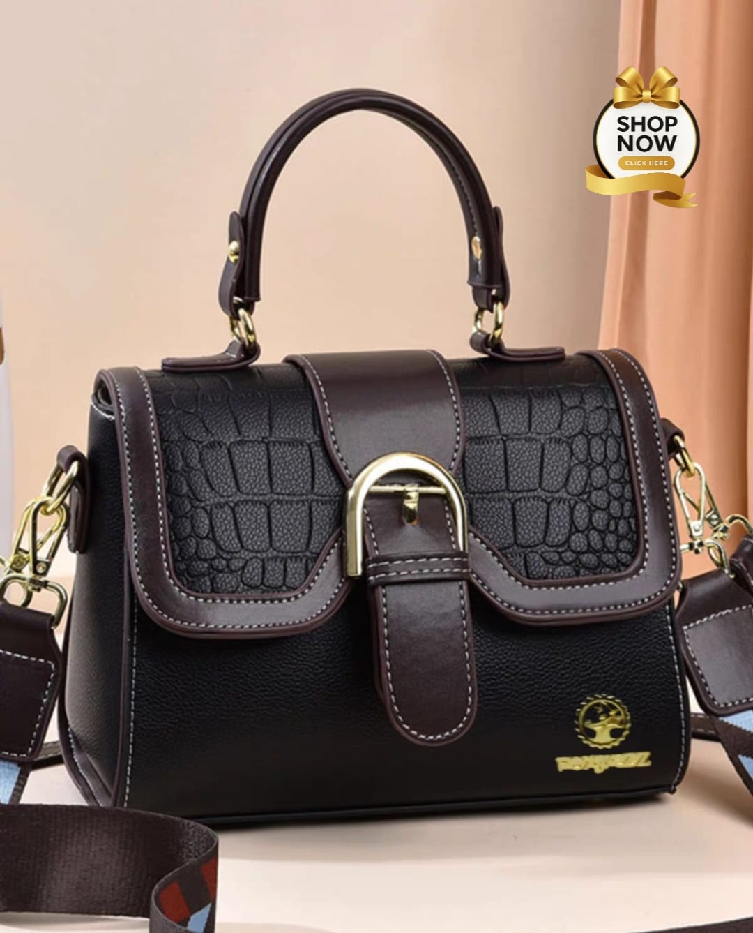 FoxJazz Black & White Crossbody Handbags
