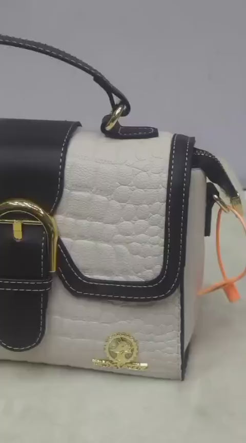 FoxJazz Black & White Crossbody Handbags